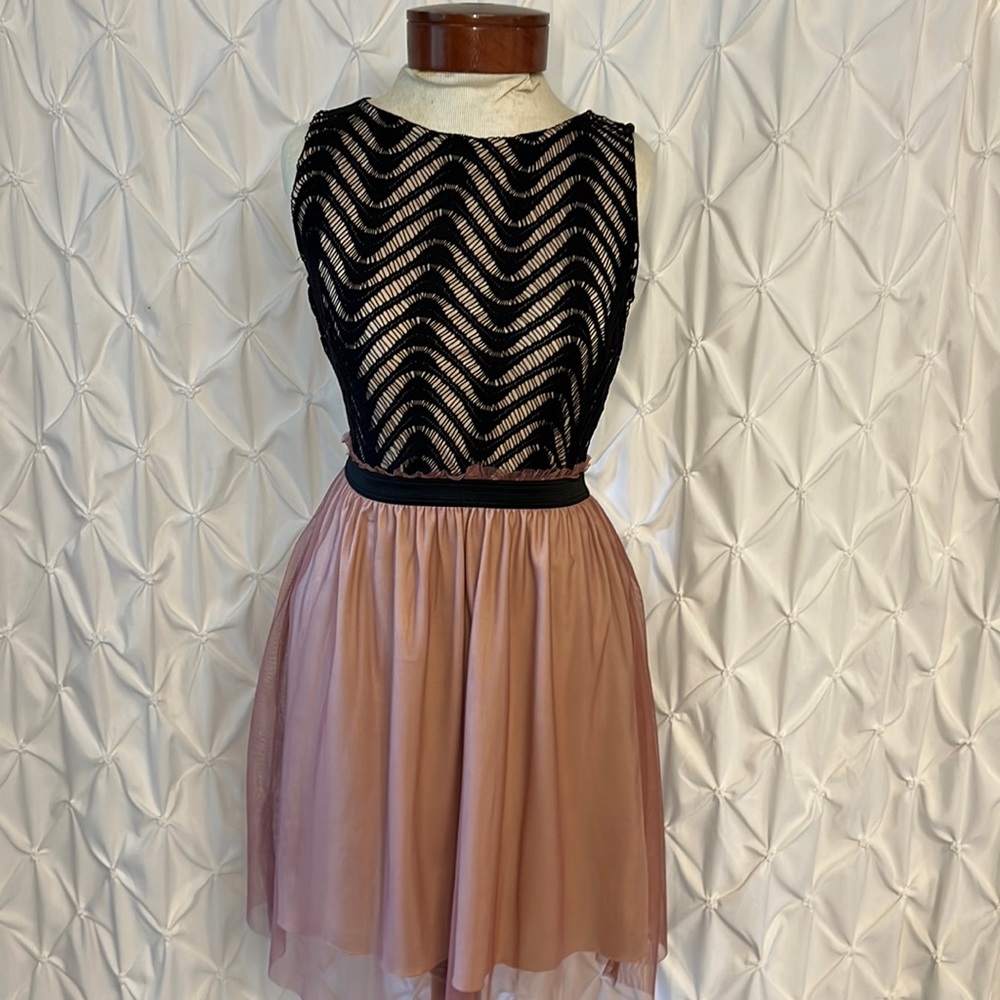 Black and pink dress